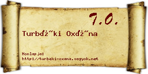 Turbéki Oxána névjegykártya